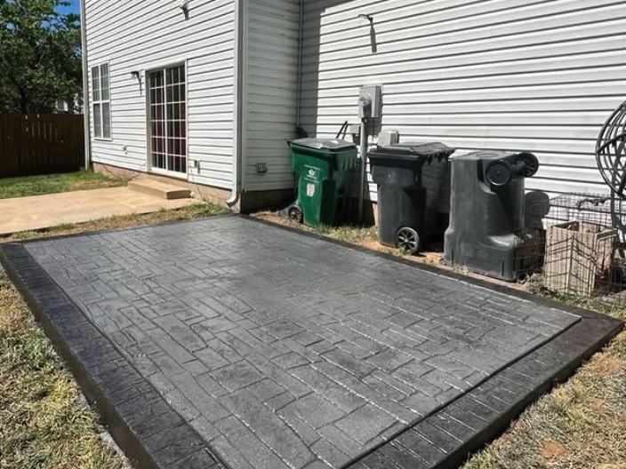 Stamped side patio